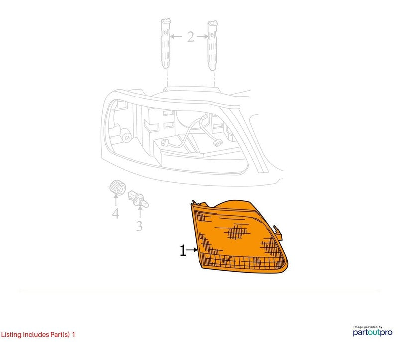 Passenger Headlight Heritage Fits 97-04 FORD F150 PICKUP 1879828