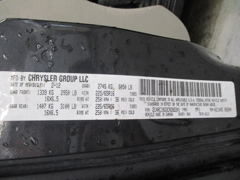 TOWN COUN 2012 Door Trim Panel Rear 2069238