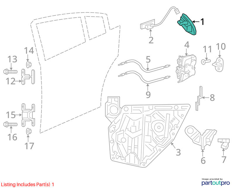 Passenger Door Handle Exterior Assembly Painted Fits 11-23 CHARGER 190