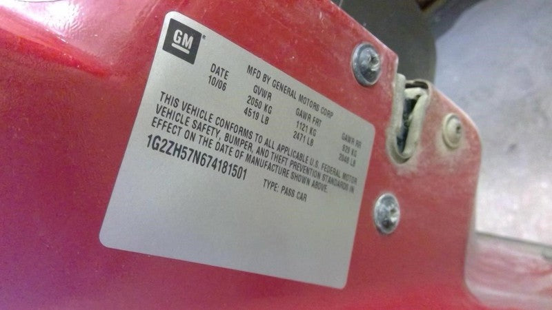 Seat Belt Front Driver Buckle Fits 06-09 G6 1734878