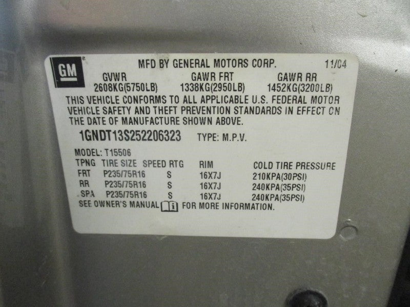 Driver Front Door Switch Driver's Master Fits 05 TRAILBLAZER 1912138