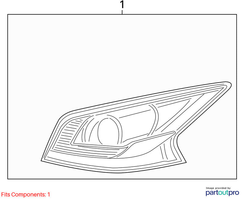 Passenger Tail Light Quarter Panel Mounted Sedan Fits 14-15 ALTIMA 153