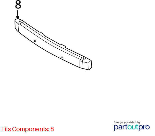 Front Bumper Reinforcement Fits 03-06 OUTLANDER 1704018