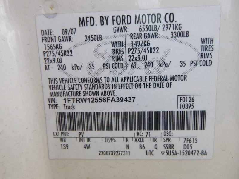 F150 2008 Seat Rear 1108092