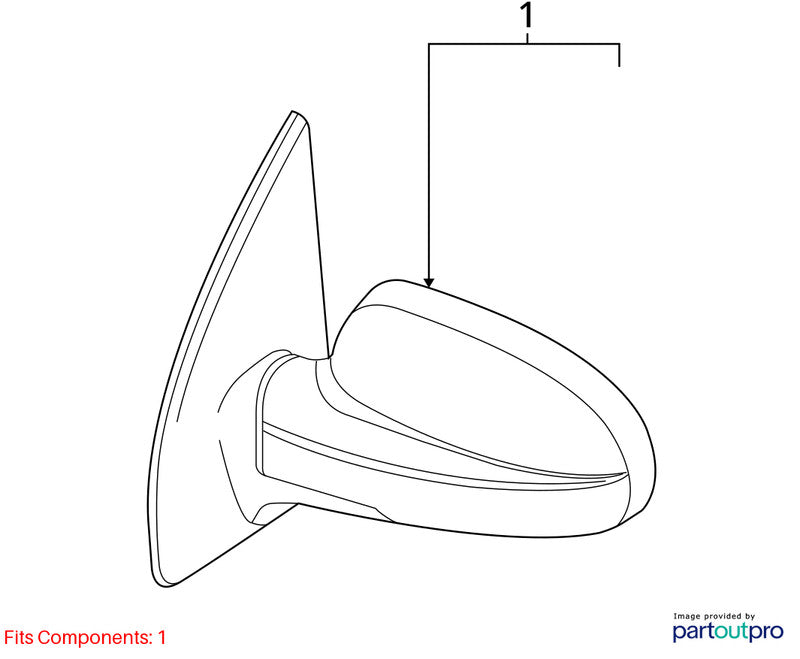 Driver Left Side View Mirror Power Hatchback Fits 07-11 AVEO 1400461