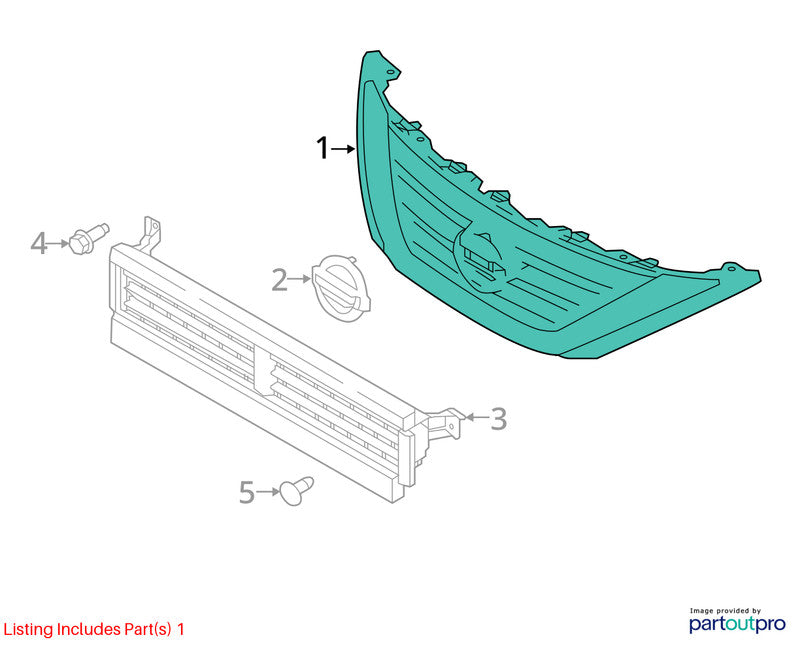 Grille Upper Chrome Fits 16-18 ALTIMA 2011466