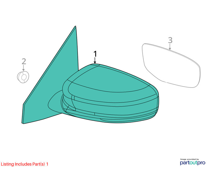 Driver Side View Mirror Electric Non-heated Fits 13-16 DART 1488215