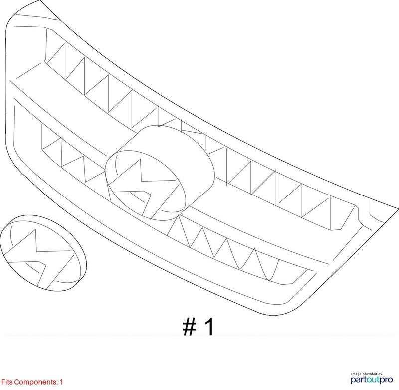 Grille Bumper Mounted Upper Fits 09-10 SONATA 1936422