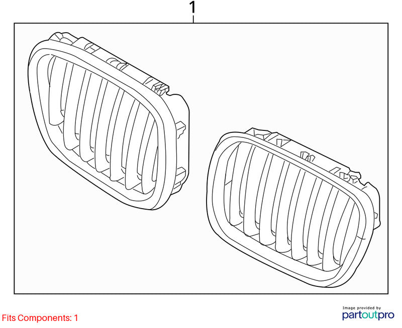BMW X5 2007-2013 Grille 51137185224 4548