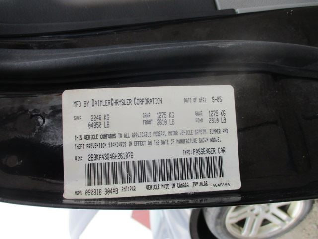 Passenger Side View Mirror Power Fixed Black Fits 06-10 CHARGER 153306