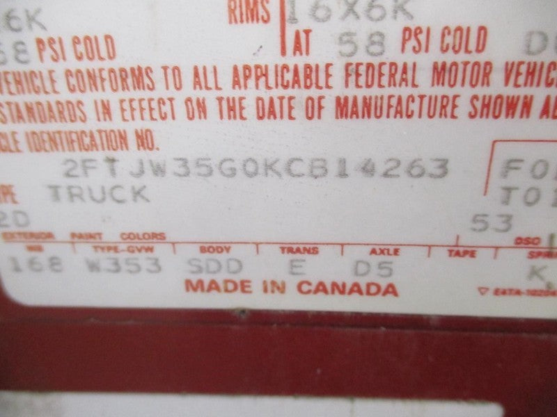 Ford F-350 1989 Rear View Mirror Used 7873
