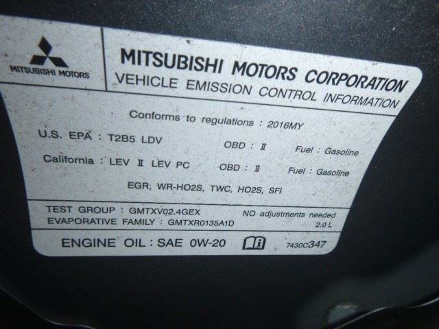Mitsubishi Lancer 2016 Rear View Mirror Used 8445