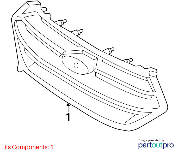 Grille Upper Cover Mounted Titanium With Front Camera Fits 15-18 EDGE