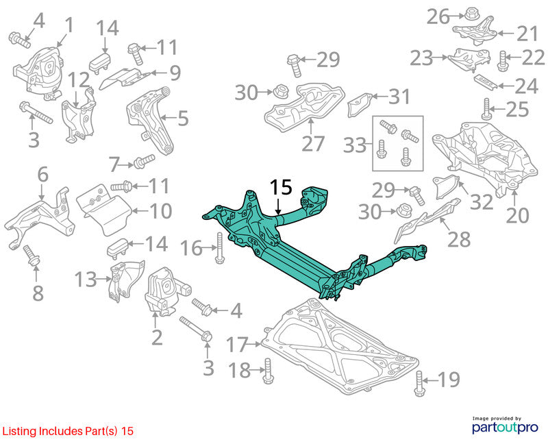 Crossmember/K-Frame Front Fits 12-18 AUDI A6 1743294