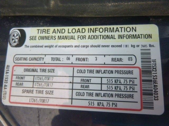 Ford F-250SD 2005-2008 Alternator 96K mi. 6C3Z10346AA 2234