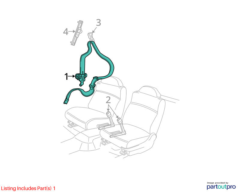Seat Belt Front Bucket Driver Retractor Fits 04-05 GRAND PRIX 1971802