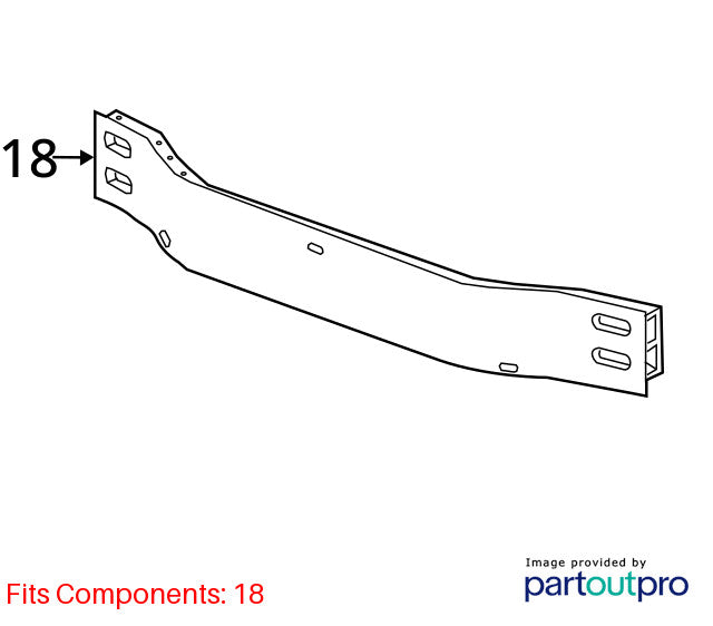 Front Bumper Reinforcement Fits 16-25 MALIBU 2004005