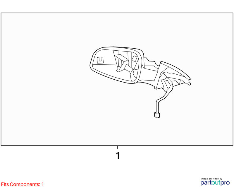 Passenger Side View Mirror Power VIN P 4th Digit Fits 11-16 CRUZE 1854