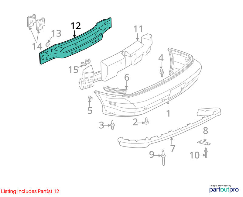 Rear Bumper Reinforcement Fits 93-02 CAMARO 1859451