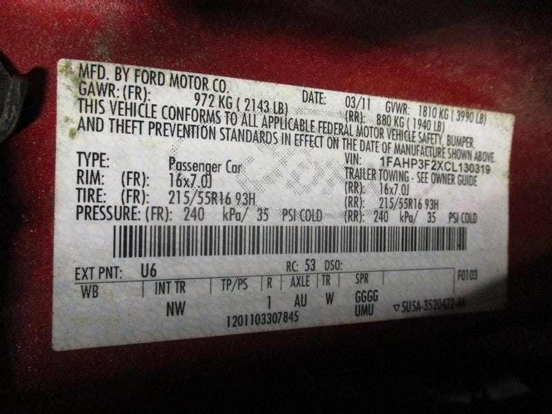 Passenger Right Rear Door Glass Tinted Fits 12-18 FOCUS 2065499
