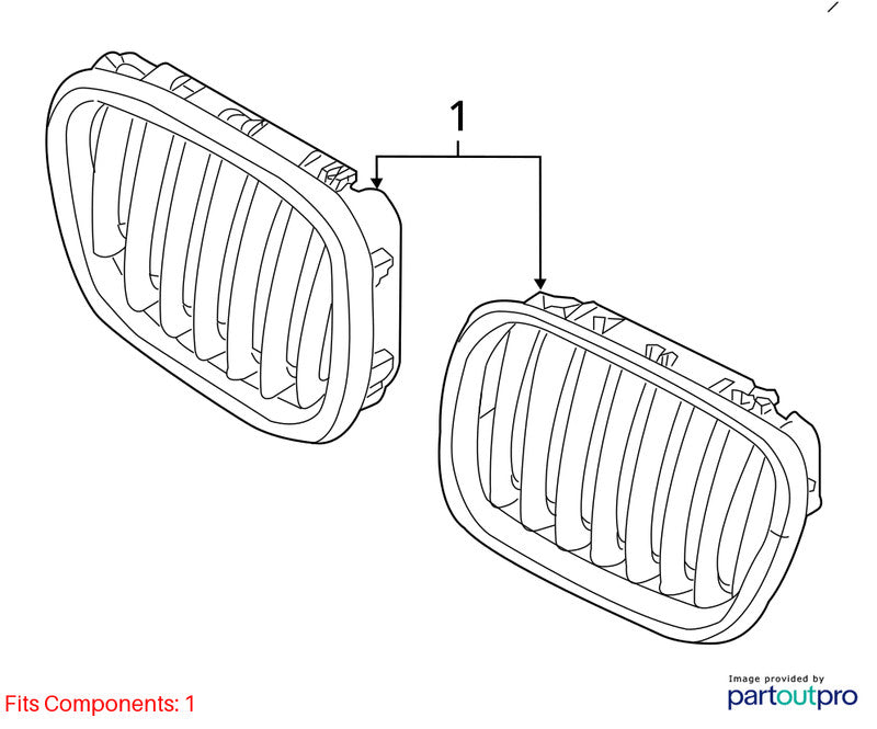 Driver Grille Bumper Upper With Night Vision Fits 14-18 BMW X5 1947986