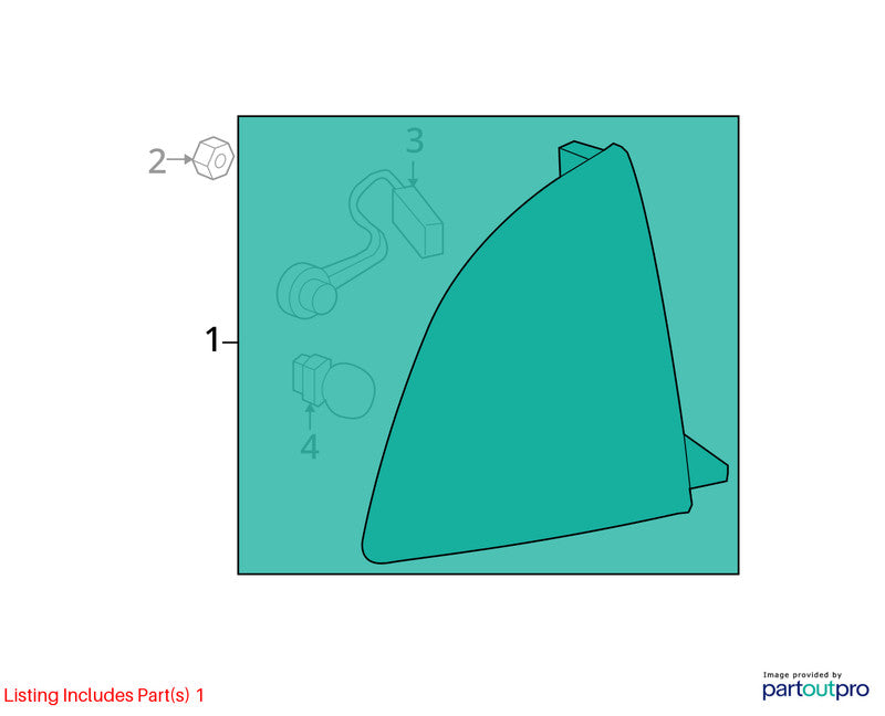 Passenger Tail Light Quarter Panel Mounted Red Lens Fits 08-12 MALIBU