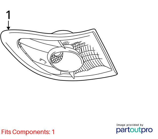 Passenger Tail Light Quarter Panel Mounted Fits 02-03 LEXUS ES300 1924