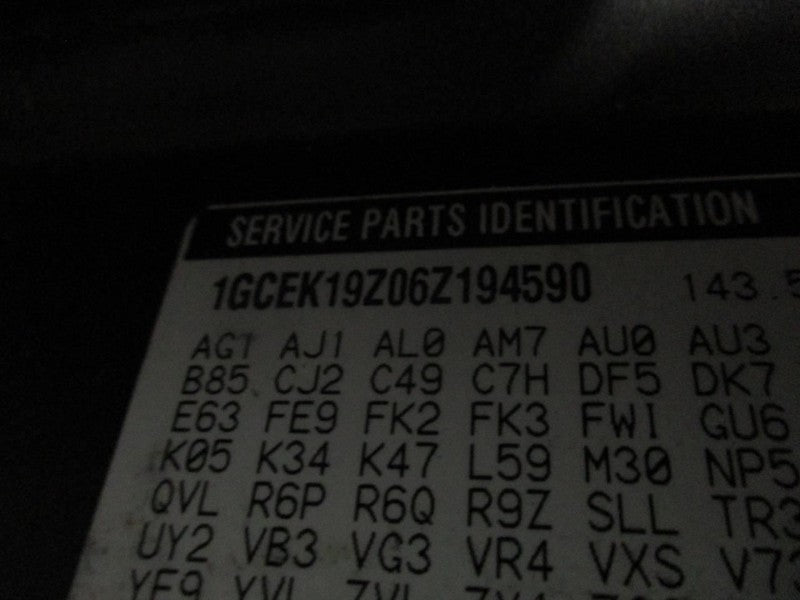 Passenger Sun Visor Classic Style Opt AL0 Fits 03-07 SIERRA 1500 PICKU