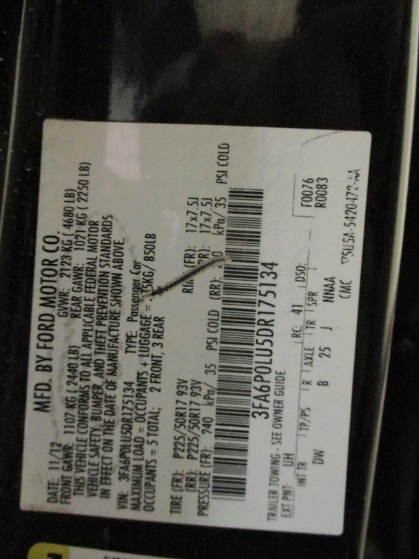 FUSION 2013 Door Trim Panel Rear 2063908