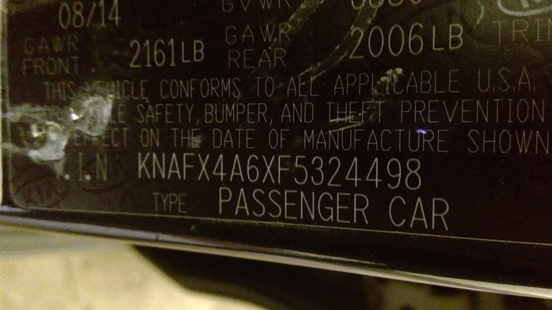 Automatic Transmission 1.8L Sedan ID 450026336 Fits 14-15 FORTE 169322