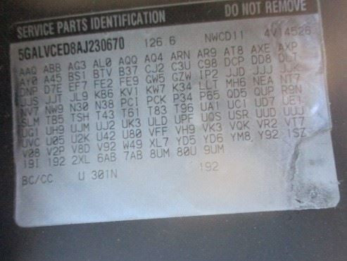 Driver Side View Mirror Power Folding Opt Dnp Fits 08-12 ENCLAVE 19707