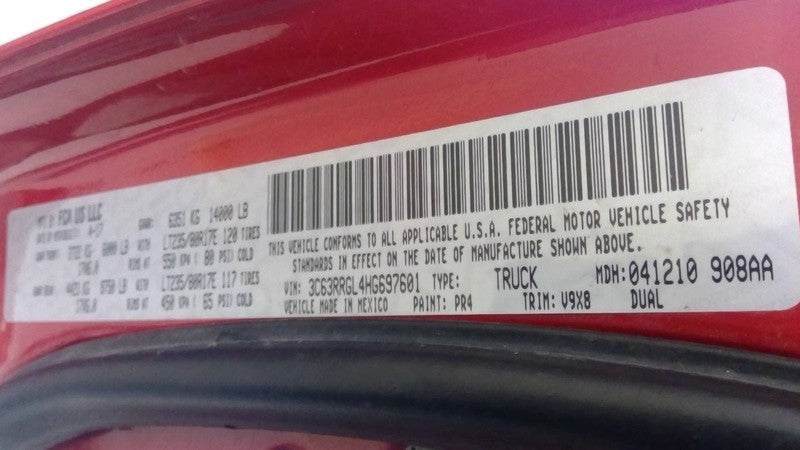 Front Axle DRW 3.73 Ratio Fits 16-18 DODGE 3500 PICKUP 1717633