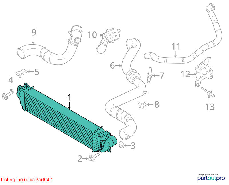 Intercooler 2.0L VIN 9 8th Digit Turbo Fits 13-16 FUSION 1716799