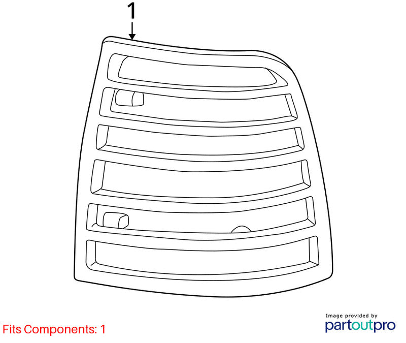 Passenger Tail Light Quarter Panel Mounted Fits 02-05 MOUNTAINEER 2027