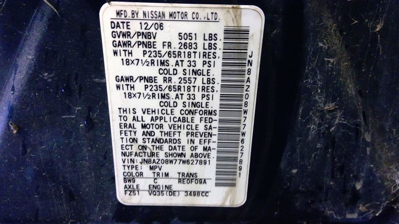 Nissan Murano 2007 Headrest Used 1823