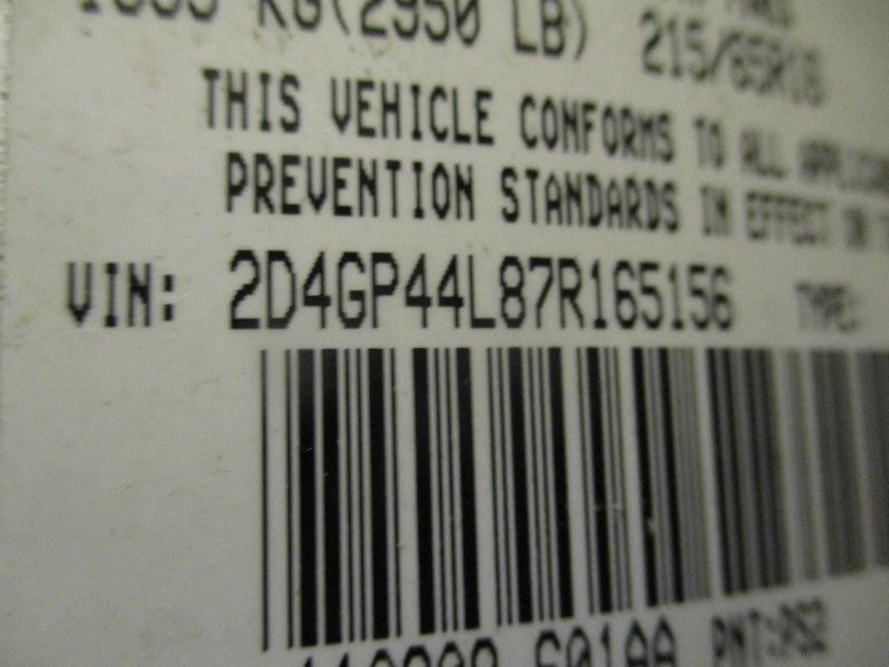 CARAVAN 2007 Seat Rear 2020516