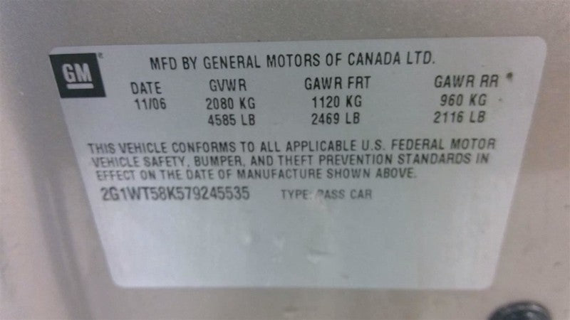 Engine 3.5L VIN K 8th Digit Opt Lze Fits 07 IMPALA 1703042