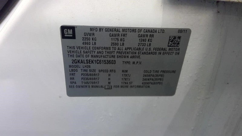 Automatic Transmission 6 Speed FWD Opt MH7 Fits 12 EQUINOX 1852528