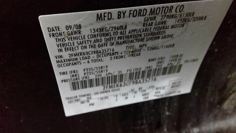 FLEX 2009 Seat Belt Rear 1921059