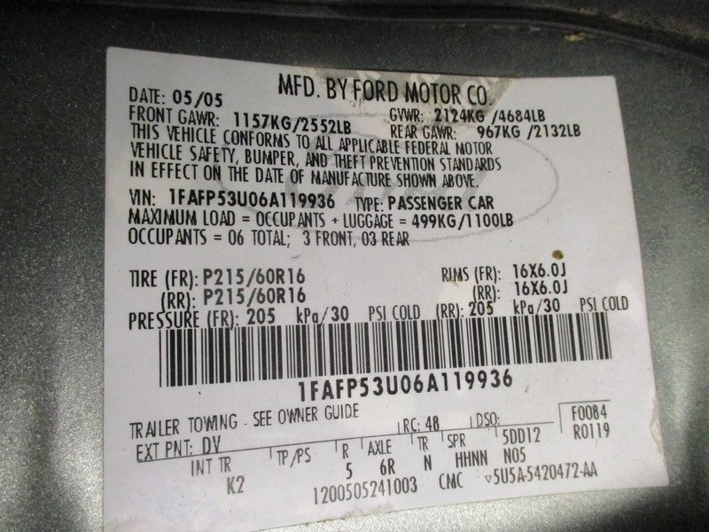 AC Compressor Fits 06-07 TAURUS 1909236