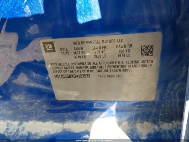 Automatic Transmission 1.4L Fits 16-17 SONIC 1738097
