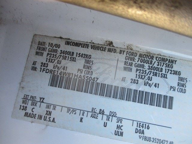 Engine 4.6L VIN W 8th Digit Romeo Thru 1/13/02 Fits 01-02 FORD E150 VA