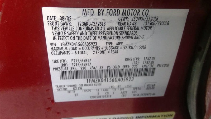 Transfer Case 4 Upper Mounting Bosses Fits 05-07 FIVE HUNDRED 1645085