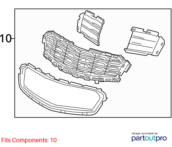 Grille VIN P 4th Digit Limited Center Tpv Opt WA7 Fits 15-16 CRUZE 158