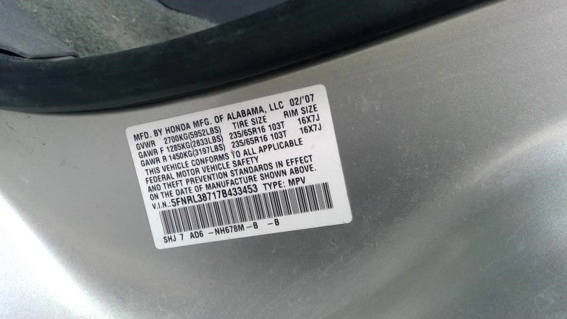 ODYSSEY 2007 Owners Manual 1741288