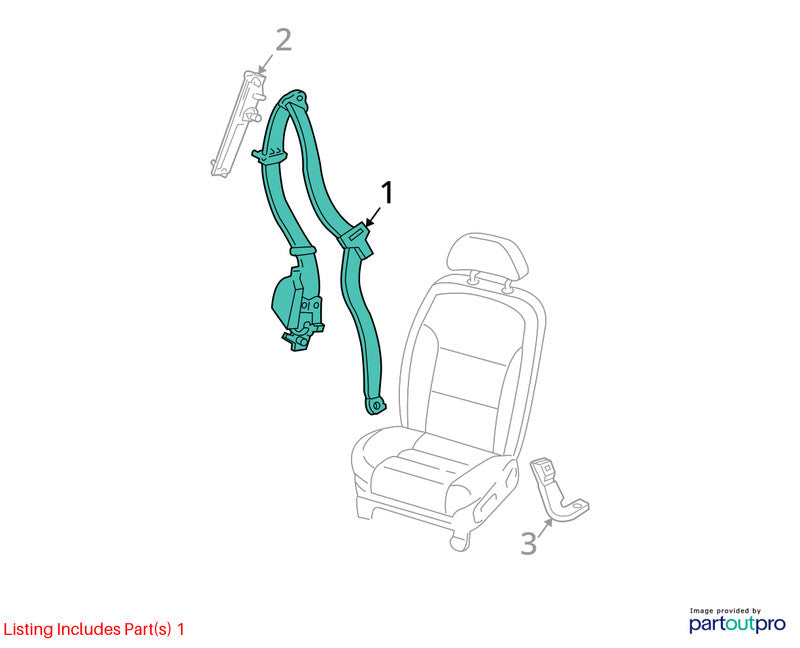 Seat Belt Front Bucket Passenger Retractor Fits 06-07 FIVE HUNDRED 189