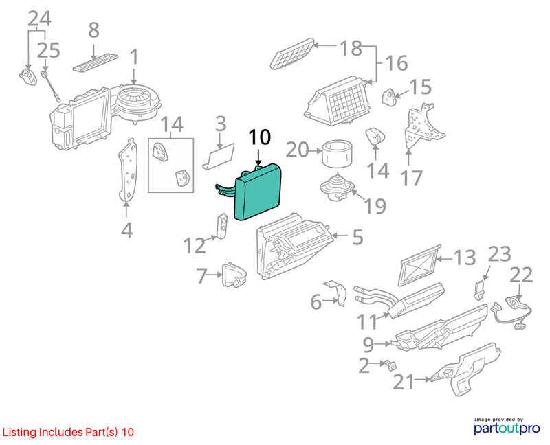 AC Evaporator Fits 02-04 VUE 2050250