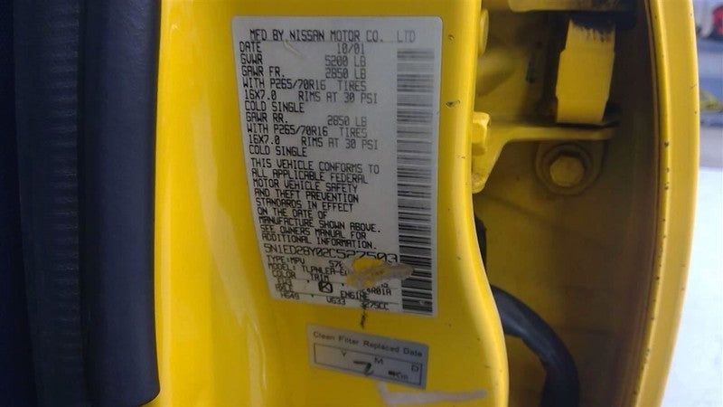 Engine 3.3L VIN E 4th Digit Fits 01-02 XTERRA 1663243