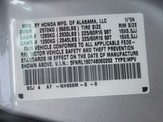 ODYSSEY 2004 High Mounted Stop Light 1580167