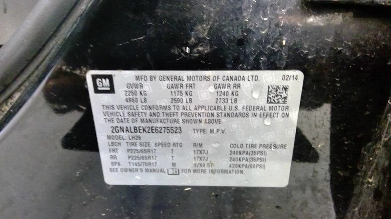 EQUINOX   2014 Dash/Interior/Seat Switch 2033225